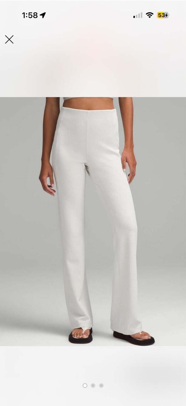 Ribbed Softstreame Flared Pants in Bone color 
Size 6

S15